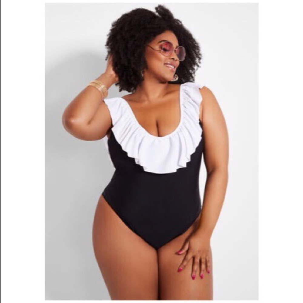 Ashley Stewart off the shoulder bathing suit